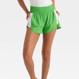 JoyLab High Rise Bright Green and White Women's Running Athletic Shorts XS